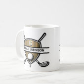 Mug Conception élégante de monogramme de golf personna (Devant gauche)