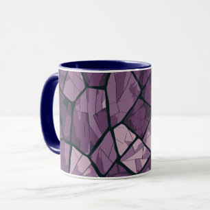 Mug Conception élégante en verre de couleur violet géo