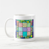 Mug Conception en verre souillé de Sudoku (Gauche)