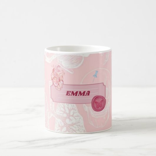 Mug Conception esthétique d'anatomie rose pour étudian (Centre)