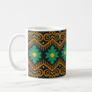 Mug Conception Ethnique De Tissu Ikat Brodé