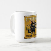 Mug Conception Explorateur d'Aventure de Chat Noir (Devant gauche)