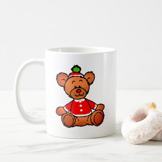 Mug Conception festive d'ours en peluche de Noël (Avec donut)