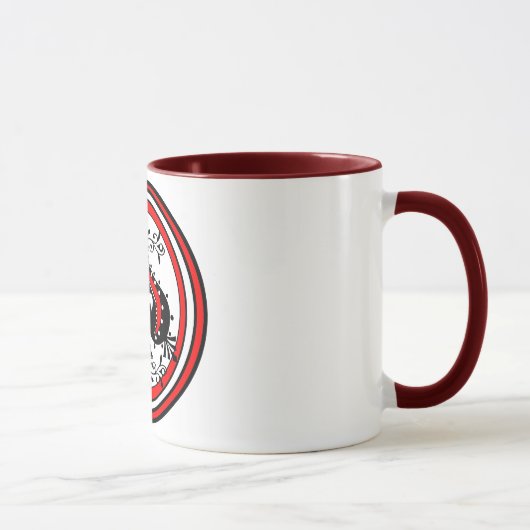 Mug Conception fleurie de pelle blanche/rouge/noir (Droite)