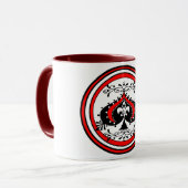 Mug Conception fleurie de pelle blanche/rouge/noir (Devant gauche)