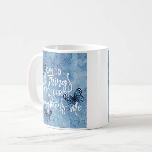 Mug Conception florale bleue de 4h13 de Philippiens (Devant gauche)