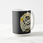 Mug Conception florale chrétienne bénie basée sur la f (Devant droit)