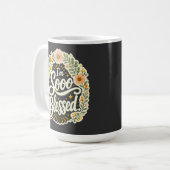 Mug Conception florale chrétienne bénie basée sur la f (Devant gauche)