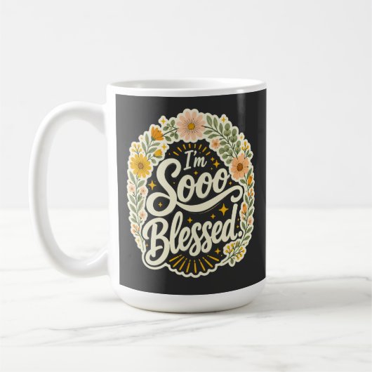 Mug Conception florale chrétienne bénie basée sur la f (Gauche)