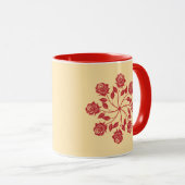 Mug Conception florale circulaire mandala de rose roug (Devant droit)