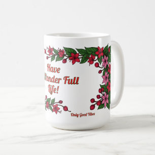 Mug Conception florale de bonnes vibrations uniquement