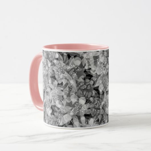 Mug Conception florale de fleurs roses belles mignonne (Devant gauche)