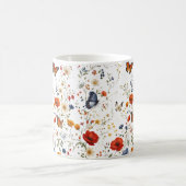 Mug Conception florale de papillon de fleur sauvage vi (Centre)