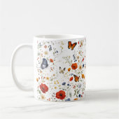 Mug Conception florale de papillon de fleur sauvage vi (Gauche)