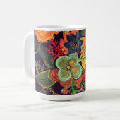 Mug Conception florale de peinture acrylique boho (Devant gauche)
