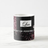 Mug Conception florale de rose noire romantique sombre (Centre)