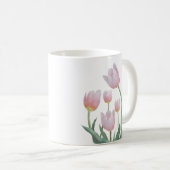 Mug Conception florale de tulipes pastel (Devant droit)