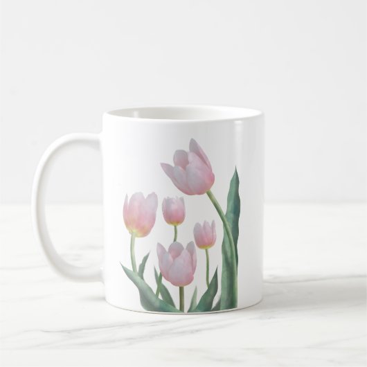 Mug Conception florale de tulipes pastel (Gauche)