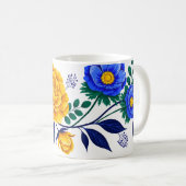 Mug Conception florale élégante avec des fleurs dorées (Devant droit)