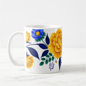 Mug Conception florale élégante avec des fleurs dorées (Gauche)