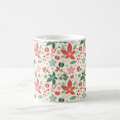 Mug Conception florale lumineuse avec feuilles vertes (Centre)