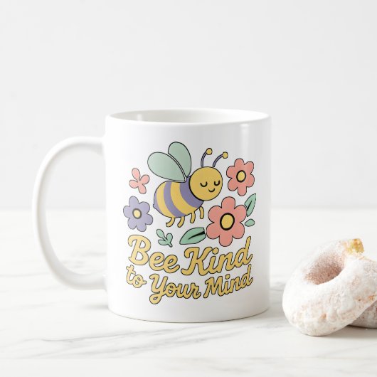 Mug Conception Florale Motivationnelle (Avec donut)