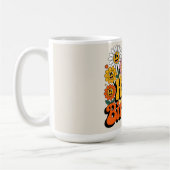 Mug Conception florale rétro groovy joyeux anniversair (Gauche)