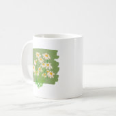 Mug Conception Florale Rustique sur Fond Vert (Devant gauche)