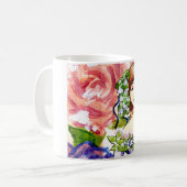 Mug Conception florale victorienne d'aquarelle (Devant gauche)