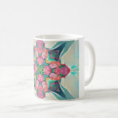 Mug Conception géométrique à quatre accolades roses (Devant droit)