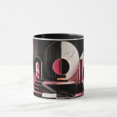 Mug Conception géométrique de marbre noir et rose luxu (Centre)