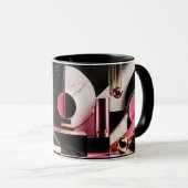 Mug Conception géométrique de marbre noir et rose luxu (Devant droit)