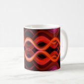 Mug Conception géométrique des lignes ondulées rouges. (Devant droit)