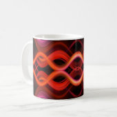 Mug Conception géométrique des lignes ondulées rouges. (Devant gauche)