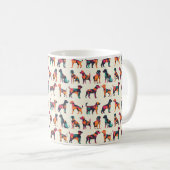 Mug Conception géométrique des silhouettes de chien (Devant droit)