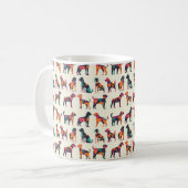 Mug Conception géométrique des silhouettes de chien (Devant gauche)