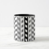 Mug Conception géométrique, gris, noir, blanc, (Centre)