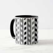 Mug Conception géométrique, gris, noir, blanc, (Devant gauche)
