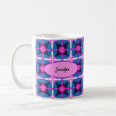 Mug Conception géométrique rétro en rose, violet et bl (Gauche)