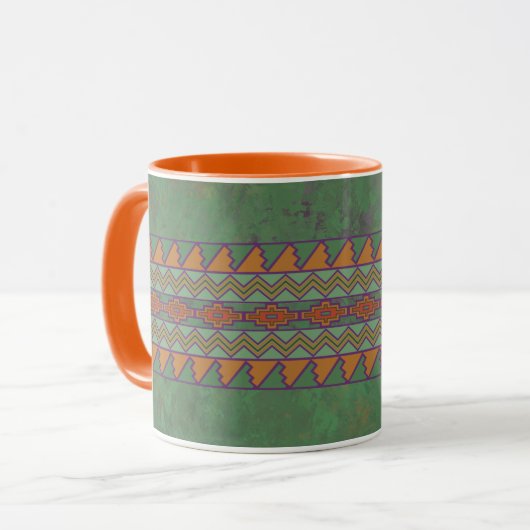 Mug Conception géométrique verte Sagebrush Sud-Ouest (Devant gauche)