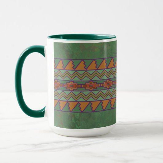 Mug Conception géométrique verte Sagebrush Sud-Ouest (Gauche)