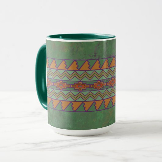 Mug Conception géométrique verte Sagebrush Sud-Ouest (Devant gauche)