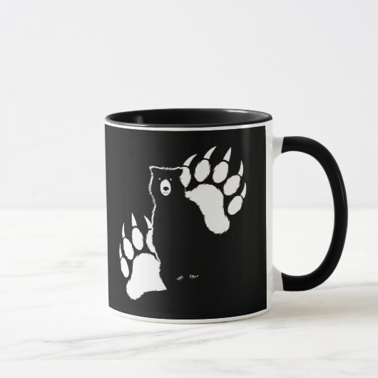 Mug Conception graphique d'ours grizzly et empreintes (Droite)