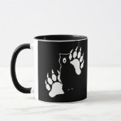 Mug Conception graphique d'ours grizzly et empreintes (Gauche)