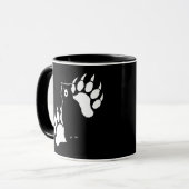 Mug Conception graphique d'ours grizzly et empreintes (Devant gauche)