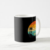 Mug Conception Graphique Palmiers Coucher de Soleil Ré (Devant droit)