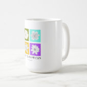 Mug Conception graphique Pop Art de fleurs blanches mi (Devant droit)