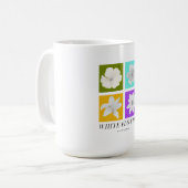Mug Conception graphique Pop Art de fleurs blanches mi (Devant gauche)