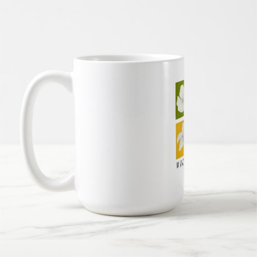 Mug Conception graphique Pop Art de fleurs blanches mi (Gauche)
