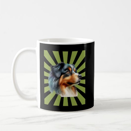 Mug Conception graphique rétro Border Collie Sunburst (Gauche)